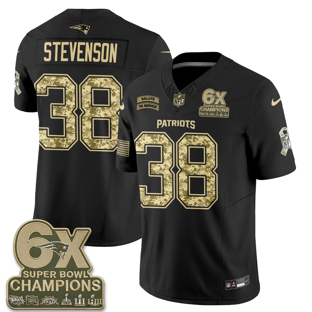 New England Patriots 2026 Salute to Service Vapor Jersey V2- Stitched