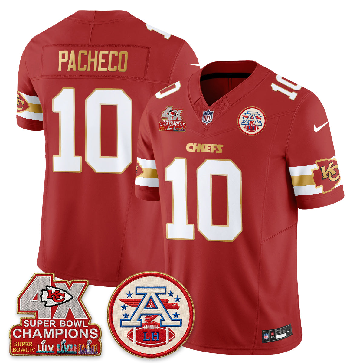 KC 4X Champs Gold Edition Vapor Jersey - Stitched