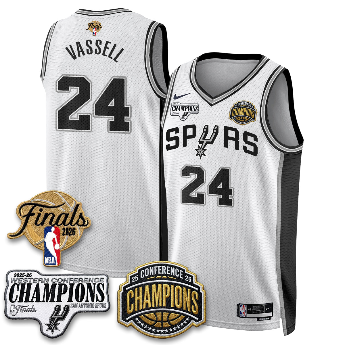 SAS 2026 NBA Western Conference Champions Vapor Jersey V3 - Stitched