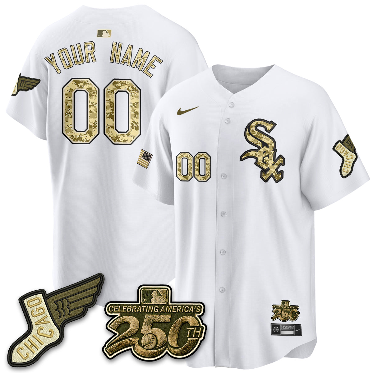 Chicago White Sox Salute to Service 2026 Vapor Limited Custom Jersey - Stitched