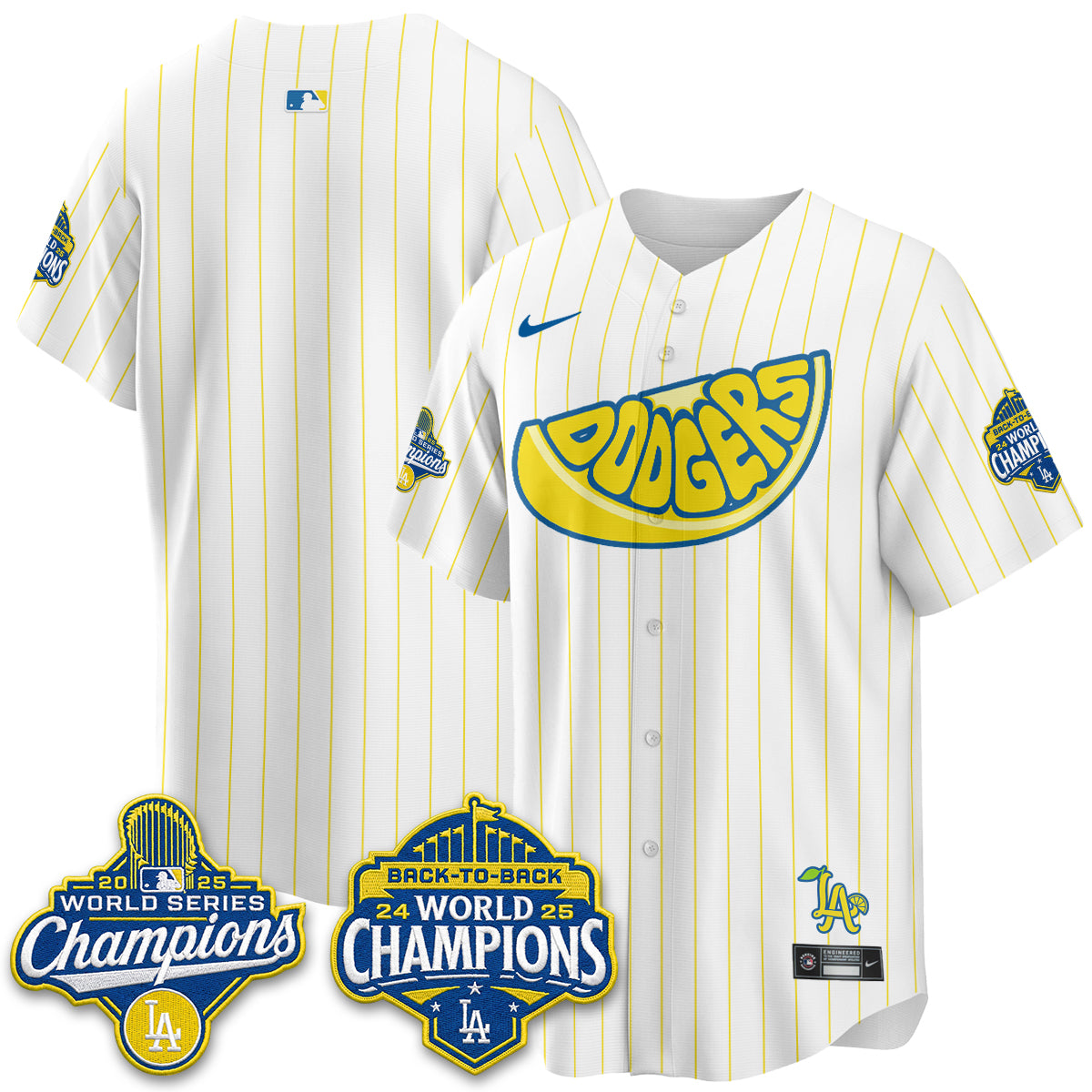 Los Angeles Dodgers Lemonade Collection Vapor Jersey - Stitched