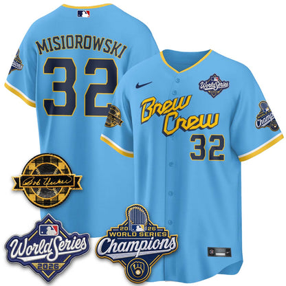 MIL 2026 WS Champions - Bob Uecker Patch Cream Jersey - Stitched (#24)