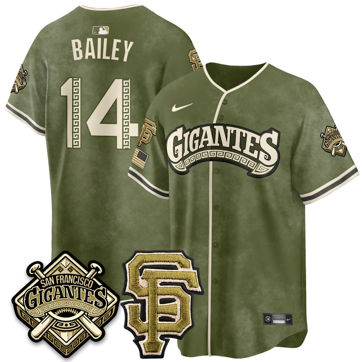 SF New Era Olive 2026 Armed Forces Day Jersey - All Stitched