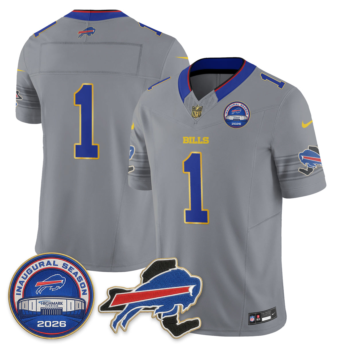 Buffalo Bills 2026 Gold Trim Edition Vapor Jersey - Stitched