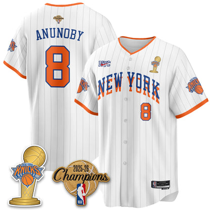 NYK 2026 NBA Champions Vapor Black Gold Jersey - Stitched