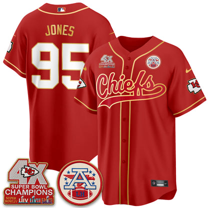 KC 4X Champs Gold Trim Edition Vapor Baseball Jersey - Stitched