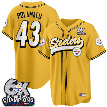 Pittsburgh Steelers 6x SBowl Baseball Vapor Jersey - Stitched