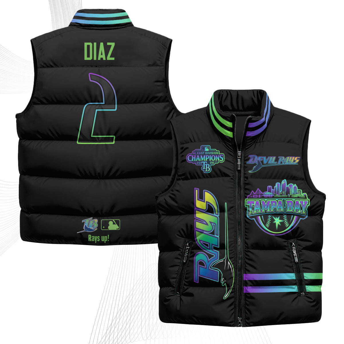 TB "Devil Rays" Puffer Vest - Printed