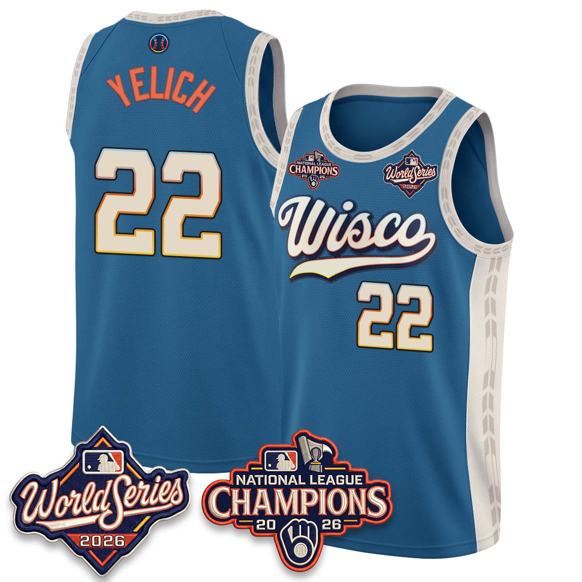 MIL 2026 NL Champions Basketball Jersey - Stitched