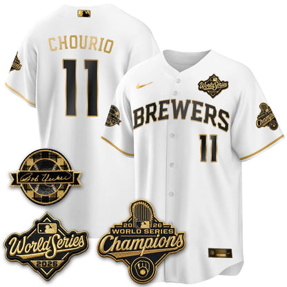 MIL 2026 WS Champions - Bob Uecker Patch Cream Jersey - Stitched (#24)