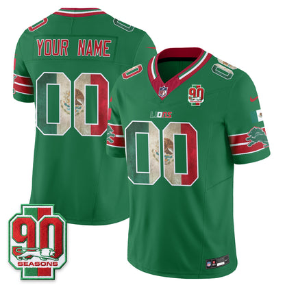 Detroit Lions Mexico Edition Vapor Custom Jersey - Stitched