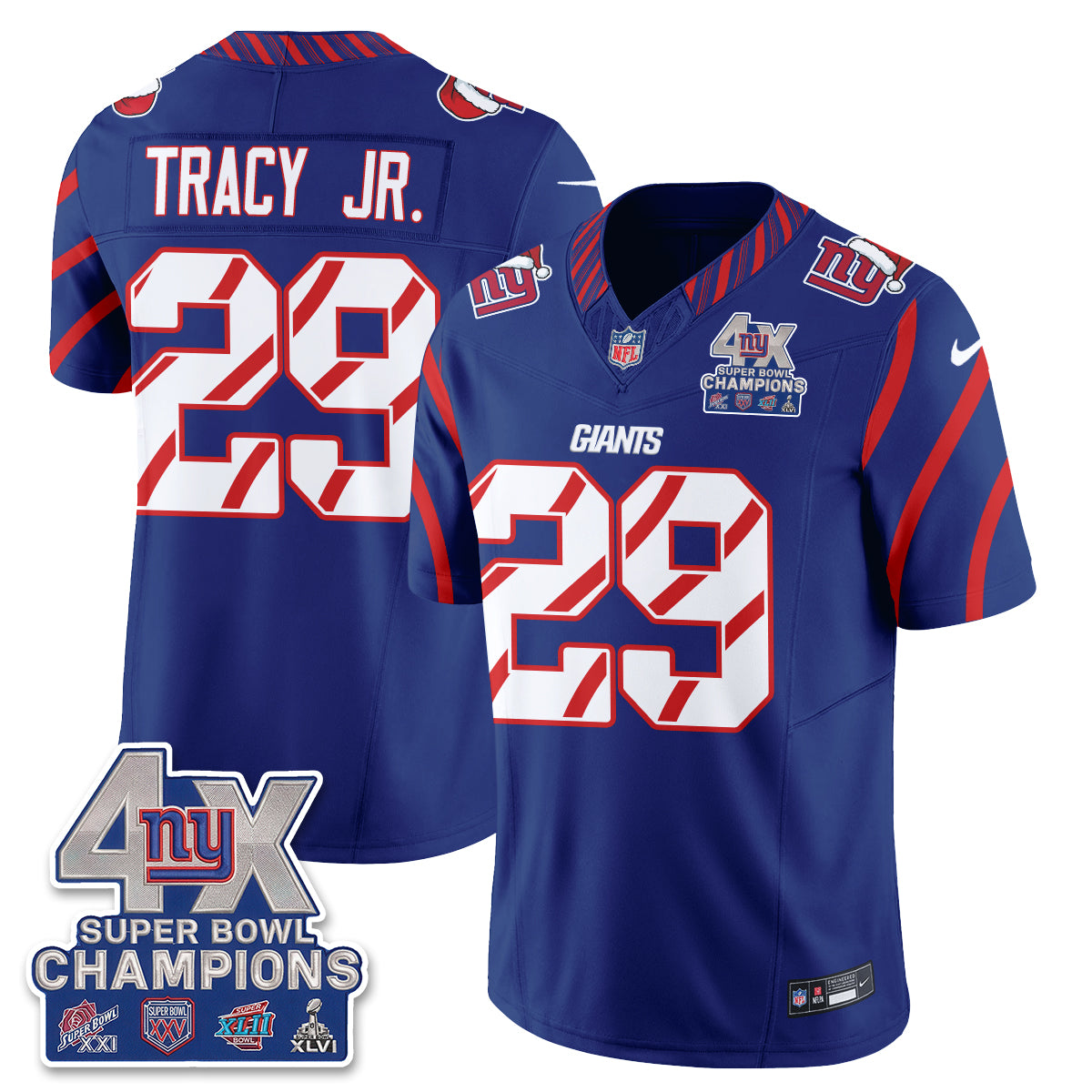 NYG  Xmas Edition Vapor Jersey - Stitched