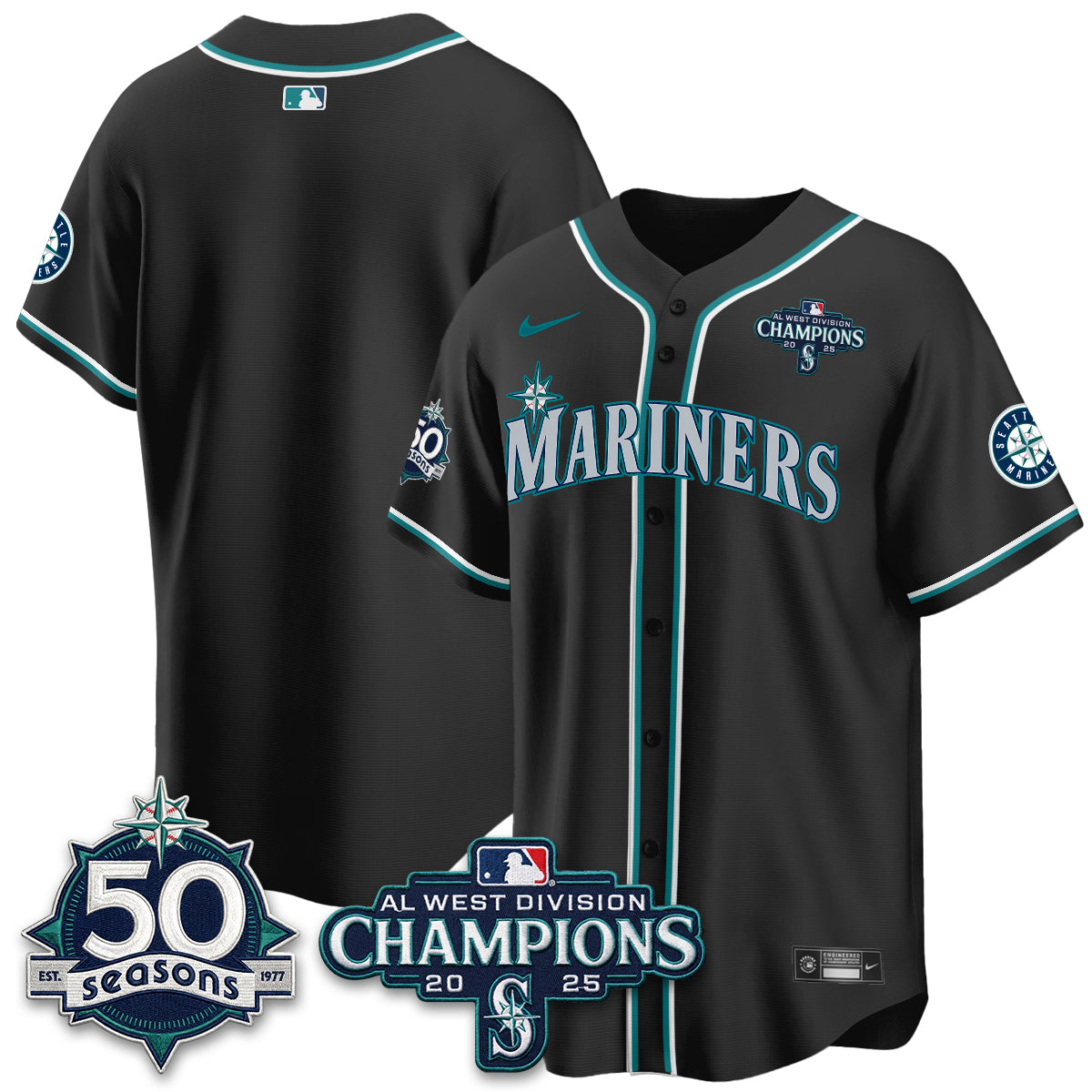 SEA 50th Anniversary Black Out Style Vapor Premier Limited Jersey - All Stitched