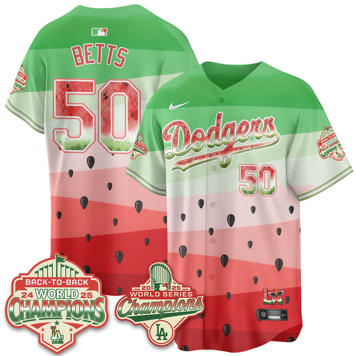 Los Angeles Dodgers National Watermelon Day Vapor Jersey - Stitched