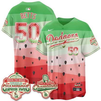 Los Angeles Dodgers National Watermelon Day Vapor Jersey - Stitched
