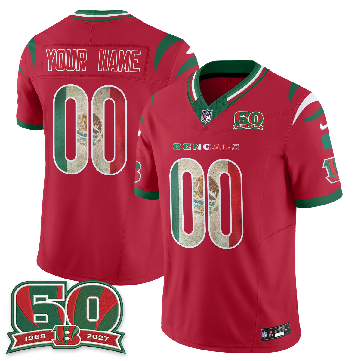 CIN Mexico Edition Vapor Custom Jersey - Stitched