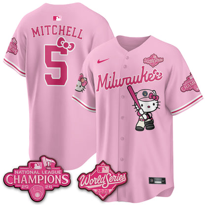 Milwaukee Brewers 2026 NL Champions x Meow KT Vapor Jersey - Stitched
