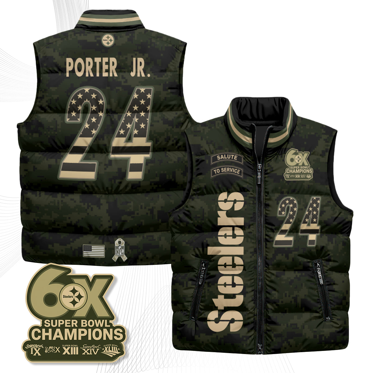 PIT 2026 Salute to Service Puffer Vest - Printed