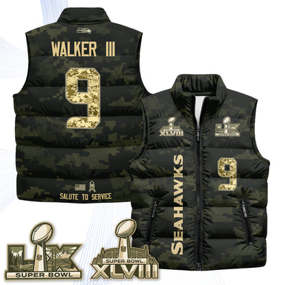 Seattle Seahawks 2026 Salute to Service Puffer Vest - Printed