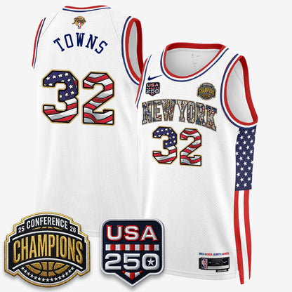 NYK 2026 NBA Eastern Conference Champions x Fourth of July Vapor Jersey - Stitched