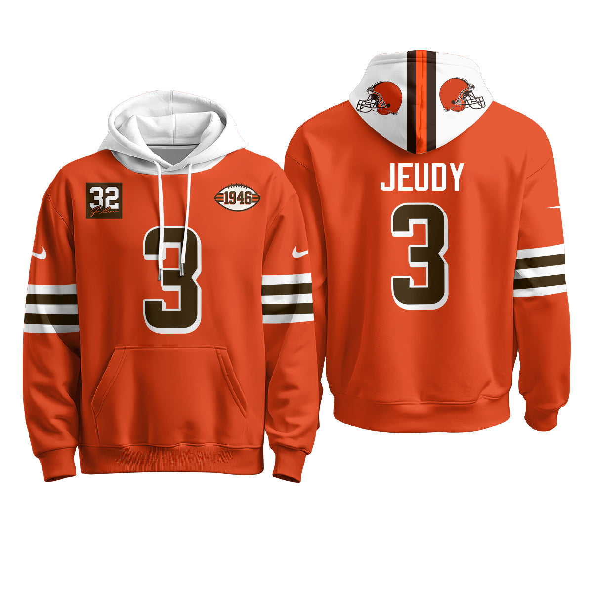 CLE 1946 Anniversary Patch Fleece Hoodie - Printed
