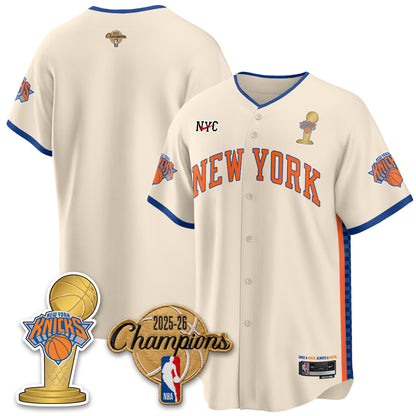 NYK 2026 NBA Champions Vapor Black Gold Jersey - Stitched