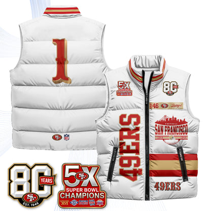SF Faithful to The Bay Puffer Vest - Printed