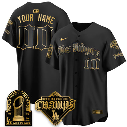 LAD World Series Champions B2B Patch Vapor Premier Limited Gothic Edition Custom  Jersey - Stitched