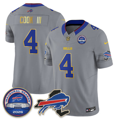 Buffalo Bills 2026 Gold Trim Edition Vapor Jersey - Stitched