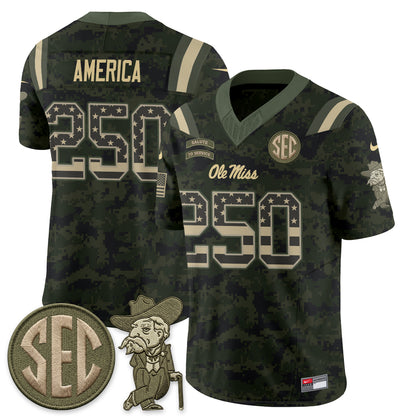 Ole Miss Rebels 2026 Salute to Service Vapor Jersey - Stitched