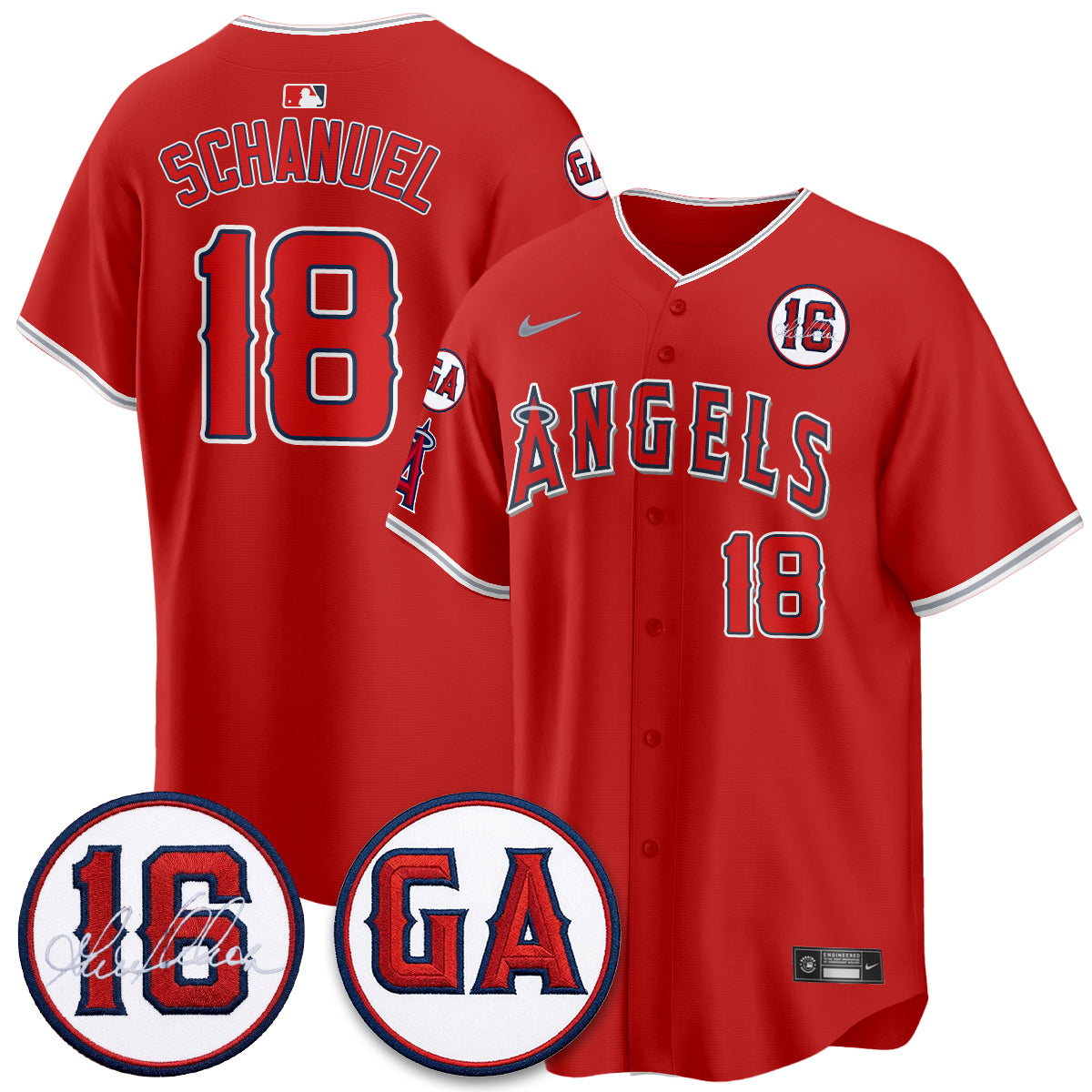 LAA Garret Anderson Tribute Patch Vapor Jersey - All Stitched V1