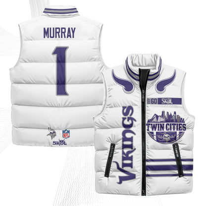 Minnesota Vikings Twin City Puffer Vest - Printed