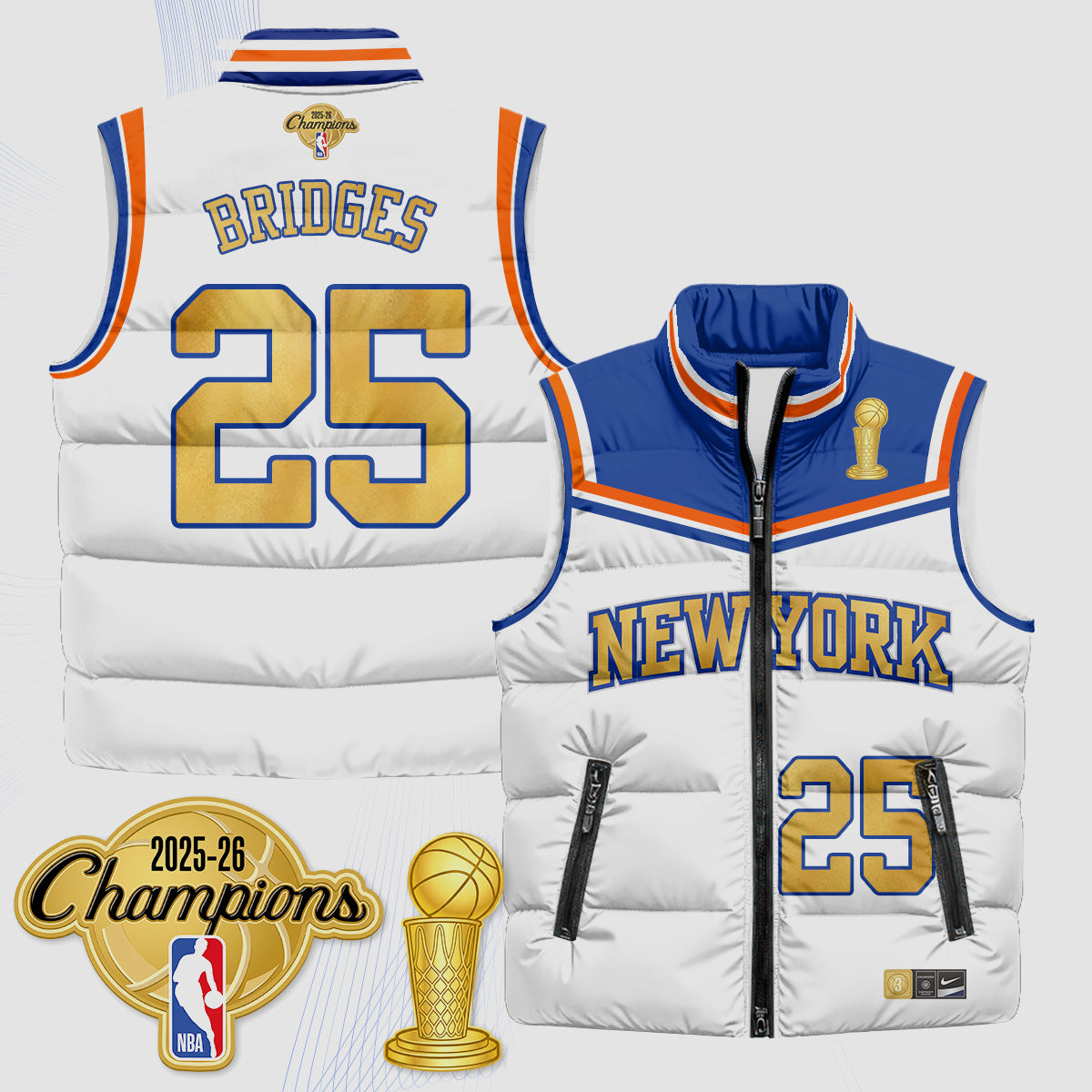 NYK Champions Night Puffer Vest - Printed