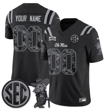 Ole Miss Rebels 2026 Salute to Service Vapor Custom Jersey - Stitched