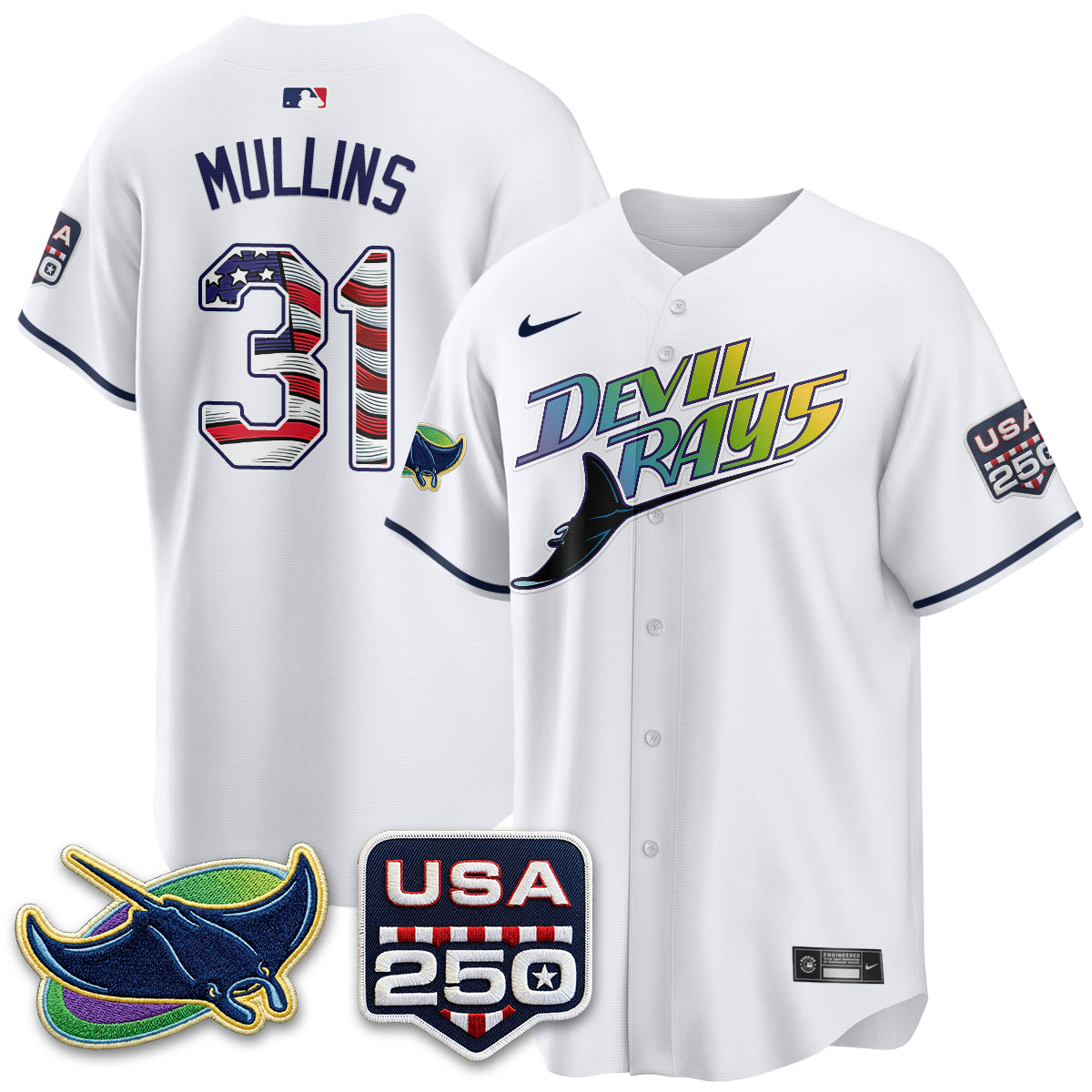 Tampa Bay Rays Independence Day USA 2026 City Connect Vapor Jersey - Stitched