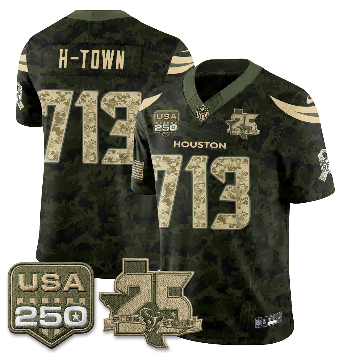 Houston Texans 2026 Salute to Service Edition Vapor Jersey - Stitched
