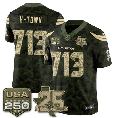 Houston Texans 2026 Salute to Service Edition Vapor Jersey - Stitched