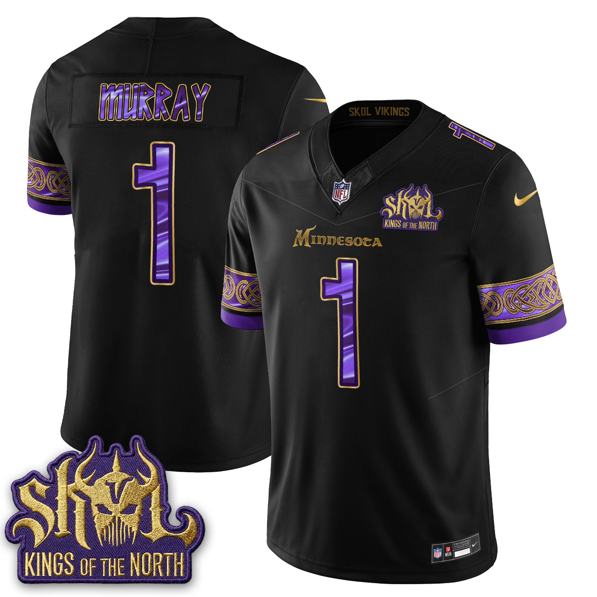 MIN  Warrior Skol Patch Vikings Font Edition  - Stitched (2)