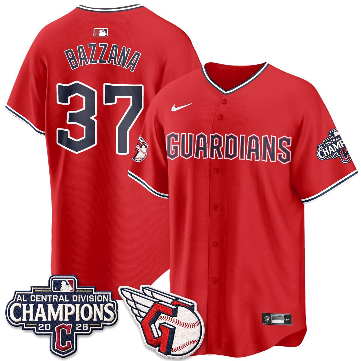 CLE 2026 AL Central Champs Vapor Jersey - Stitched