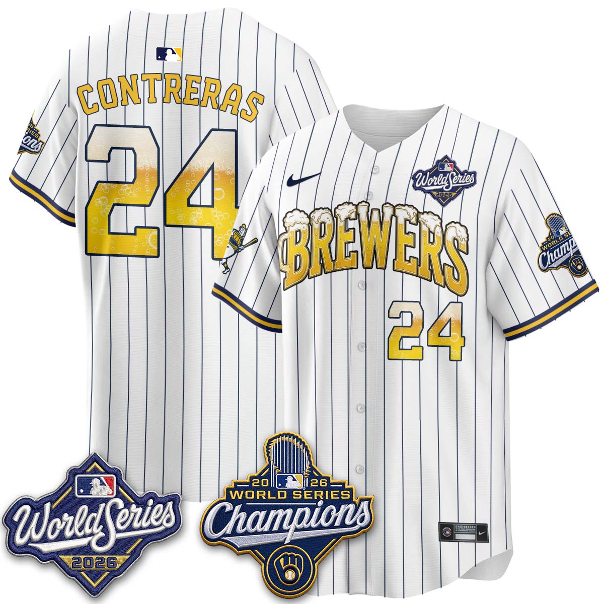 MIL "Pitcher & Pint" 2026 WS Champions Jersey - Stitched (#9) (2)