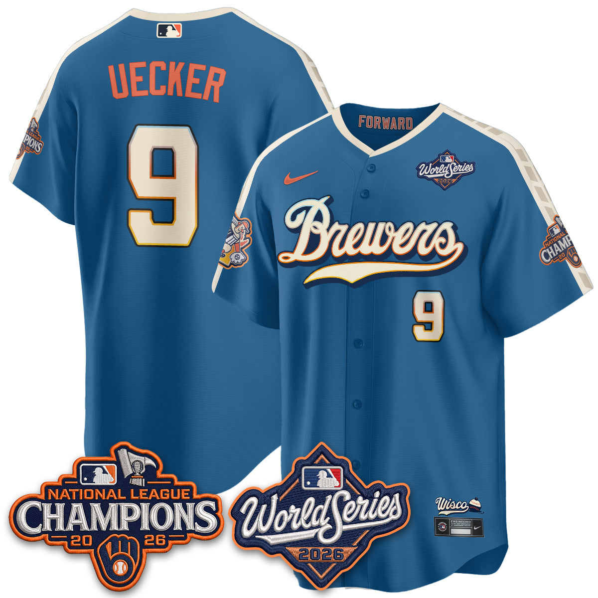 Milwaukee Brewers 2026 NL Champions City Connect Vapor Jersey - Stitched