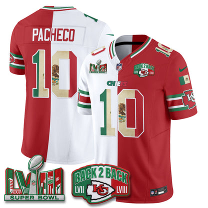 Kansas City Chiefs Mexico Split Edition Vapor Jersey - Stitched