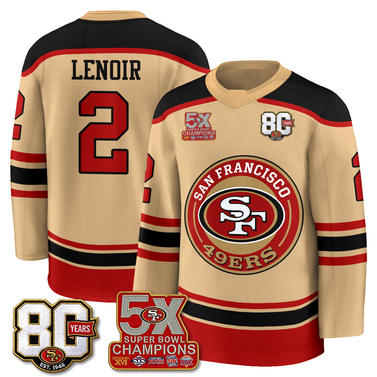 SF 4X Champs Hockey Jersey - Stitched
