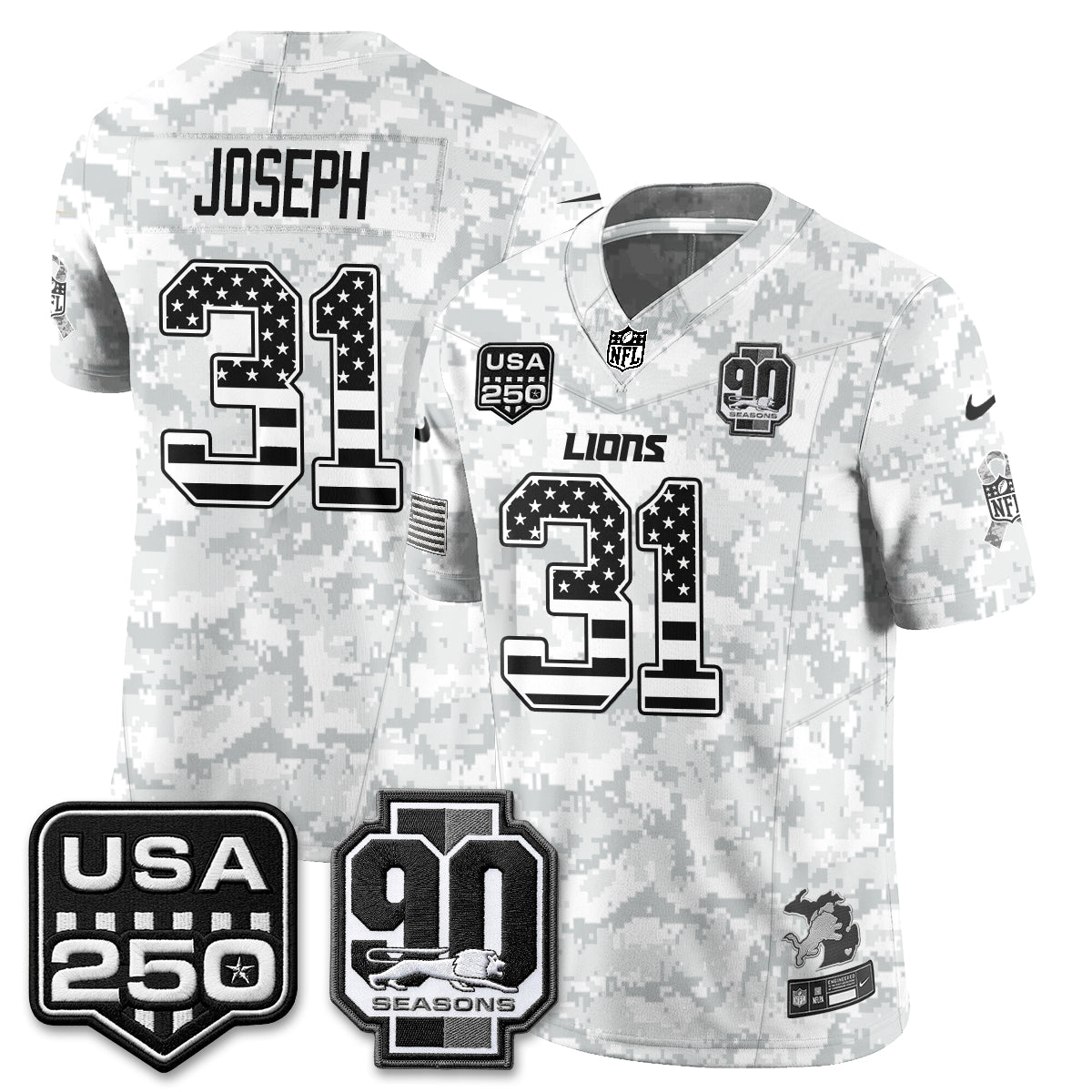 Detroit Lions 2026 Salute to Service Vapor Jersey - Stitched