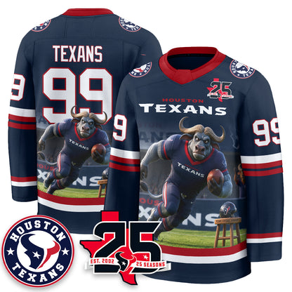 Houston Texans x Bull Chief Edition Hockey Jersey - Printed