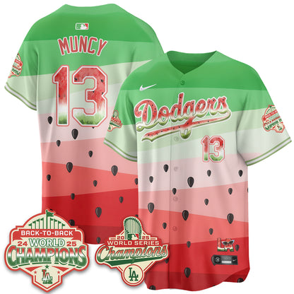 Los Angeles Dodgers National Watermelon Day Vapor Jersey - Stitched