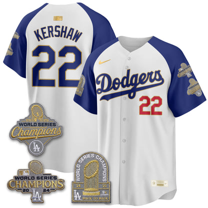 LAD Gold Collection Stadium Vapor Limited Jersey - Back to Back 9x Champs - Stitched
