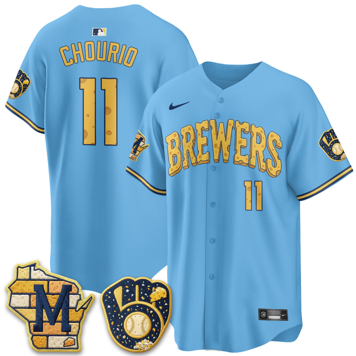 Milwaukee Brewers Cheesehead Edition Vapor Limited Jersey - Stitched
