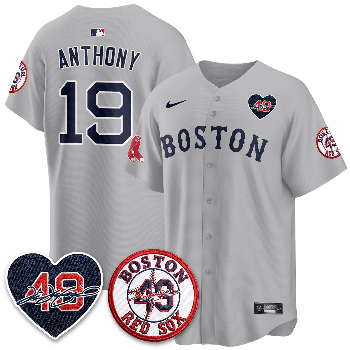 BOS Tim Wakefield Memorial Patch Vaper Premier Limited Red Jersey - All Stitched