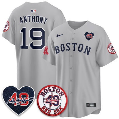 BOS Tim Wakefield Memorial Patch Vaper Premier Limited Red Jersey - All Stitched